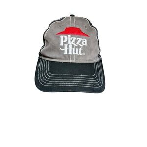 Pizza Hut Logo Trucker Hat Black Gray Mesh Restaurant Uniform Promo Cap